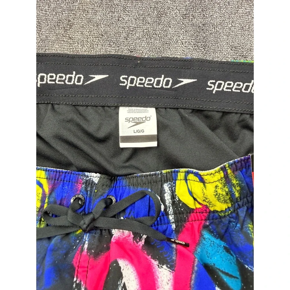 Speedo Mens Volley 14 Swim Trunks Sweet Purple Heart Graffiti Hydro Brief L‎ NWT